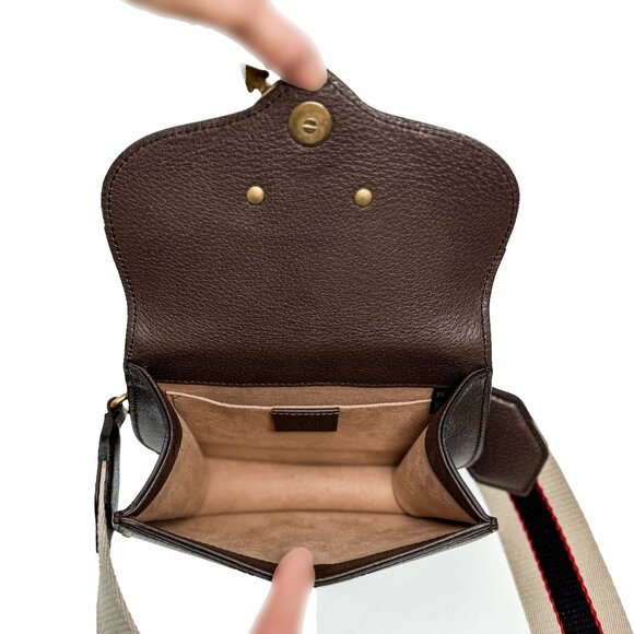 Gucci Totem Leather Heart Rhinestone Embellished Crossbody Bag - Picture 6 of 12